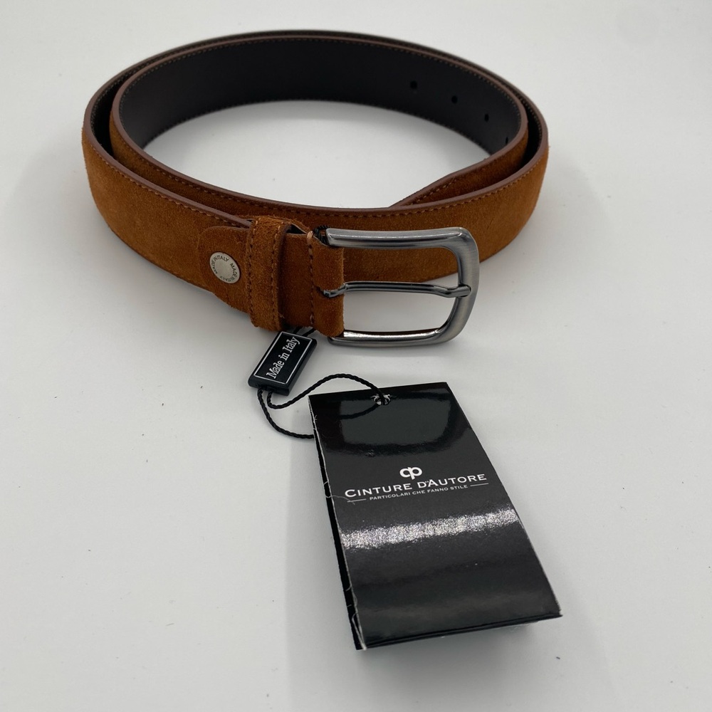 CINTURE DAUTORE brown suede belt